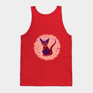 Mystic red cat Tank Top